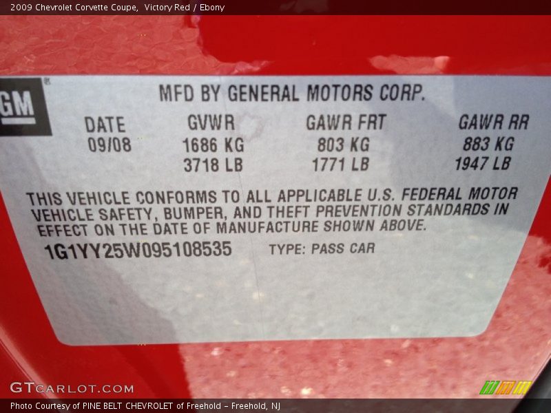 Victory Red / Ebony 2009 Chevrolet Corvette Coupe