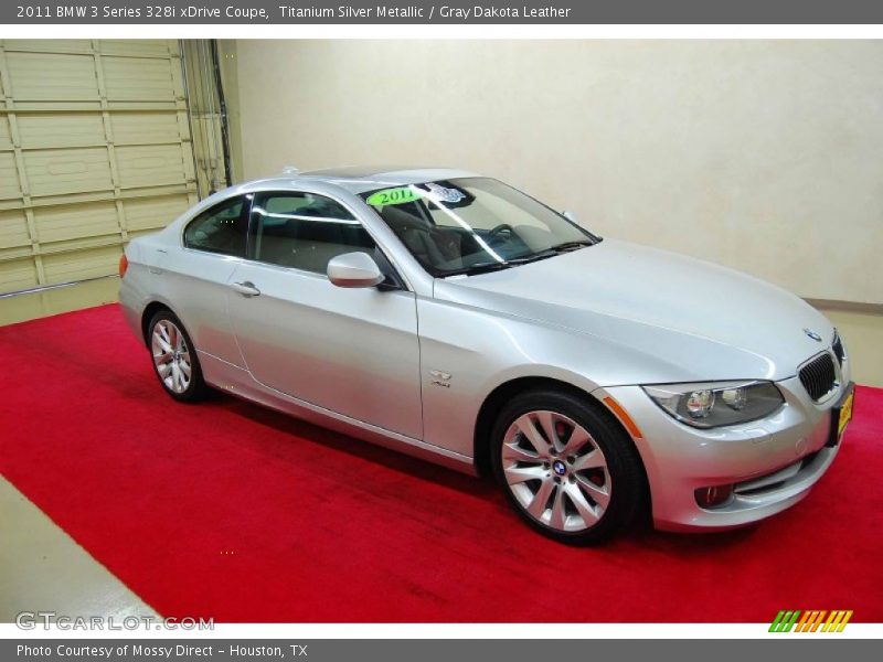 Titanium Silver Metallic / Gray Dakota Leather 2011 BMW 3 Series 328i xDrive Coupe