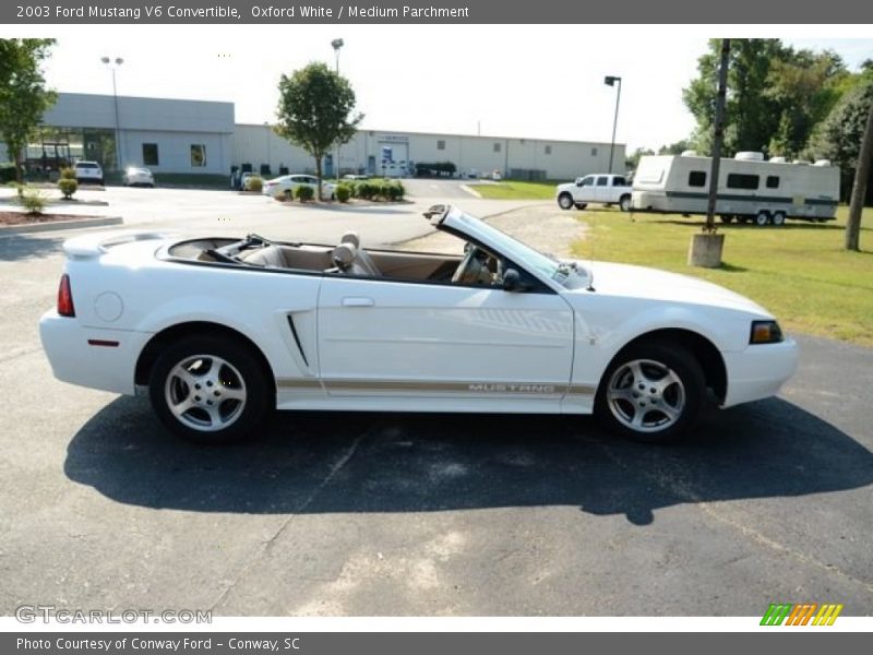Oxford White / Medium Parchment 2003 Ford Mustang V6 Convertible