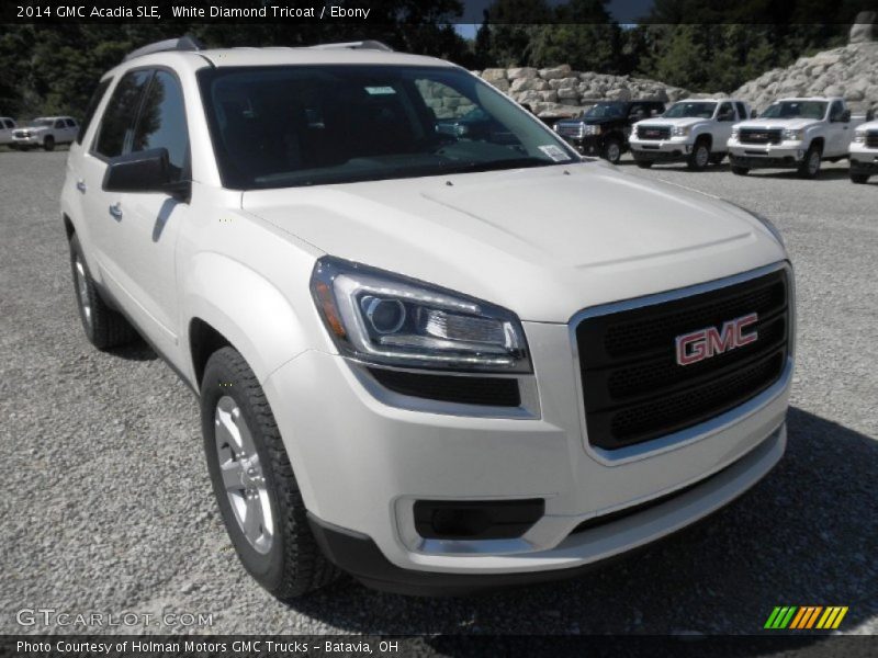 White Diamond Tricoat / Ebony 2014 GMC Acadia SLE
