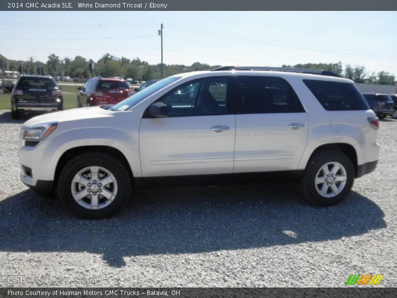White Diamond Tricoat / Ebony 2014 GMC Acadia SLE