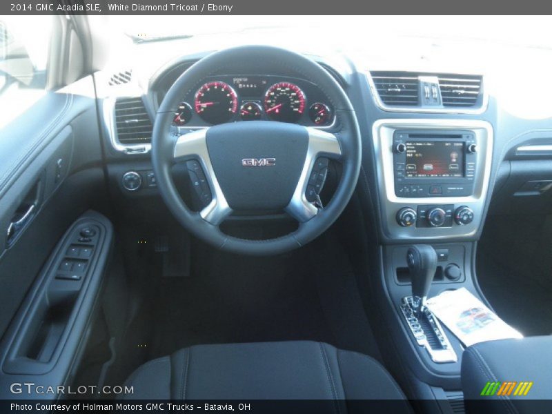 White Diamond Tricoat / Ebony 2014 GMC Acadia SLE