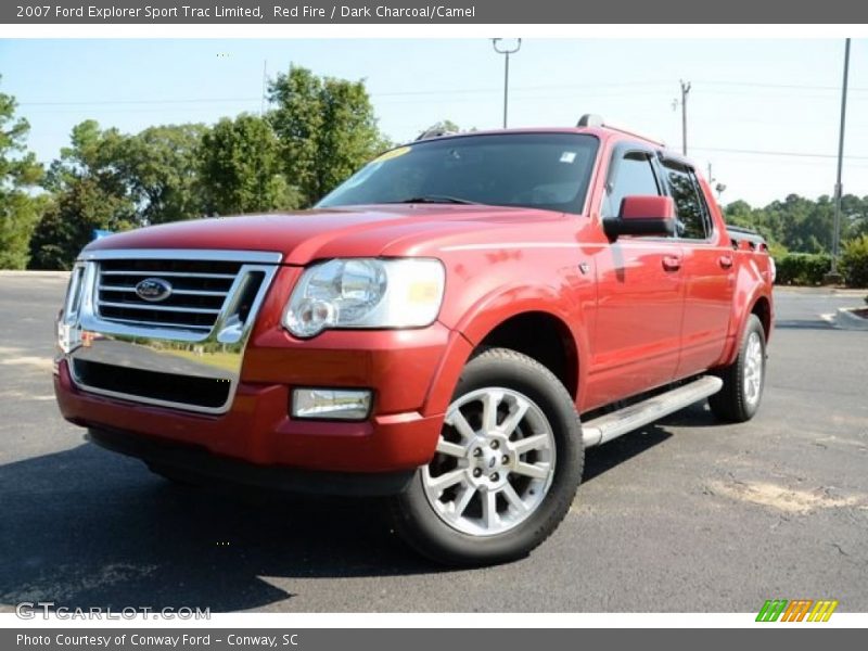 Red Fire / Dark Charcoal/Camel 2007 Ford Explorer Sport Trac Limited