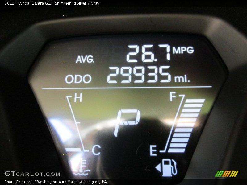 Shimmering Silver / Gray 2012 Hyundai Elantra GLS