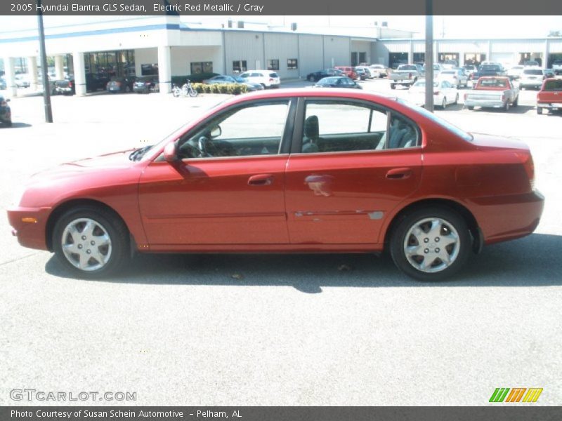 Electric Red Metallic / Gray 2005 Hyundai Elantra GLS Sedan