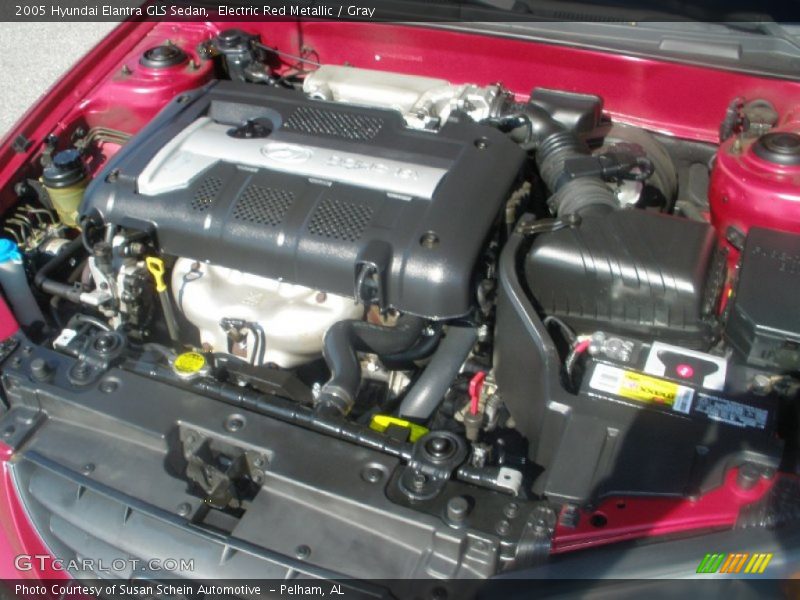 Electric Red Metallic / Gray 2005 Hyundai Elantra GLS Sedan
