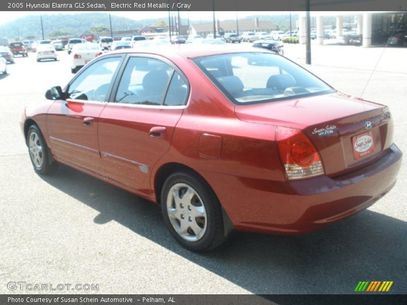 Electric Red Metallic / Gray 2005 Hyundai Elantra GLS Sedan