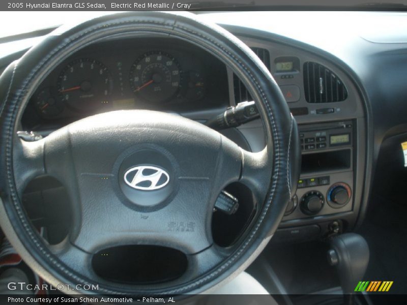 Electric Red Metallic / Gray 2005 Hyundai Elantra GLS Sedan