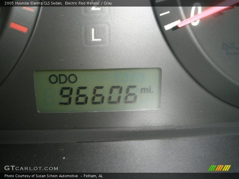 Electric Red Metallic / Gray 2005 Hyundai Elantra GLS Sedan
