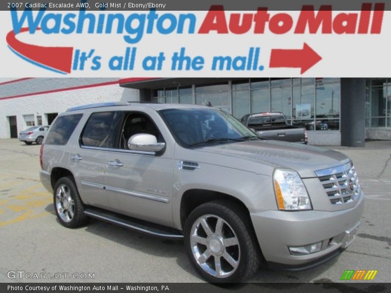 Gold Mist / Ebony/Ebony 2007 Cadillac Escalade AWD
