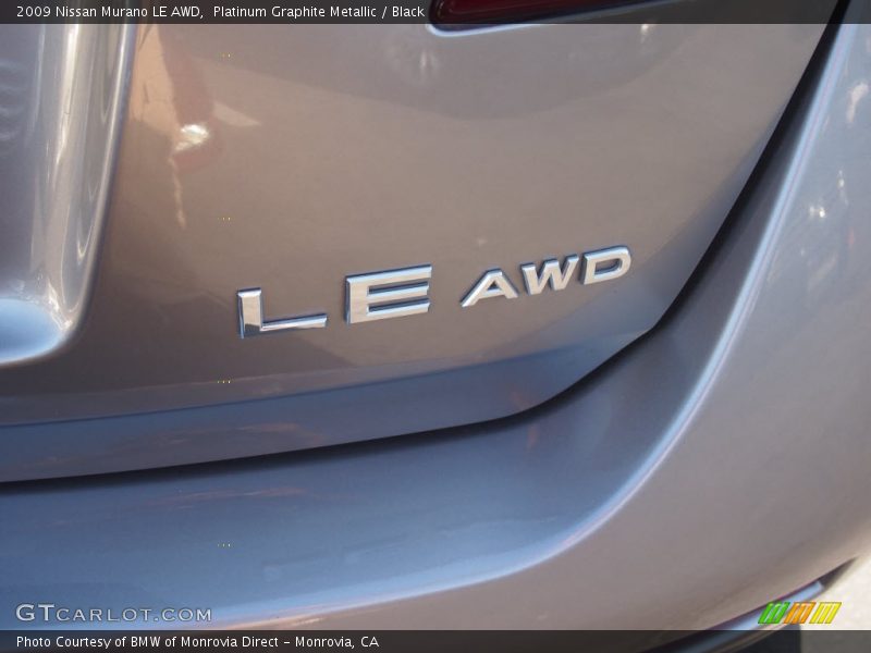 Platinum Graphite Metallic / Black 2009 Nissan Murano LE AWD
