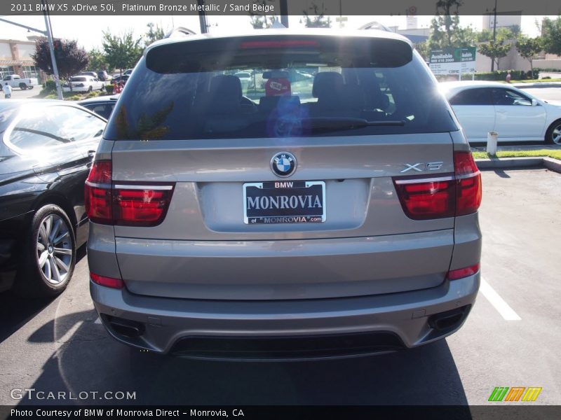 Platinum Bronze Metallic / Sand Beige 2011 BMW X5 xDrive 50i