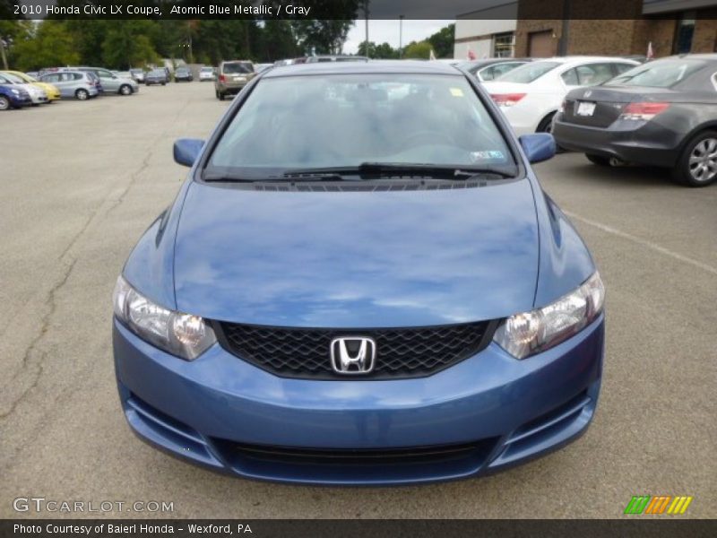 Atomic Blue Metallic / Gray 2010 Honda Civic LX Coupe