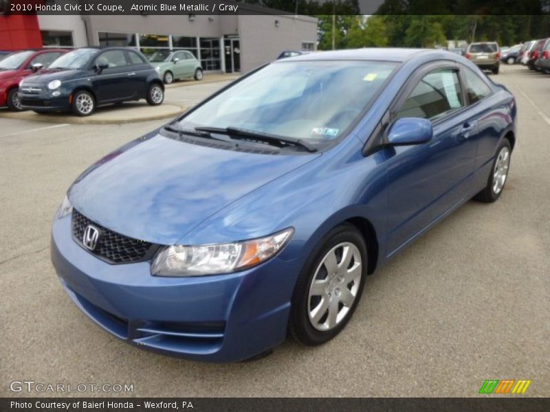 Atomic Blue Metallic / Gray 2010 Honda Civic LX Coupe