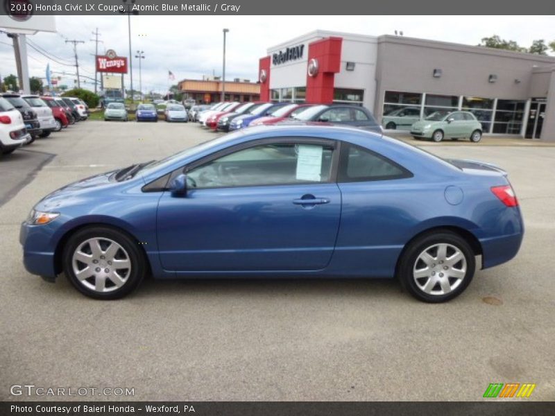 Atomic Blue Metallic / Gray 2010 Honda Civic LX Coupe