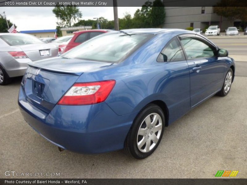 Atomic Blue Metallic / Gray 2010 Honda Civic LX Coupe