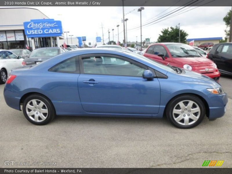 Atomic Blue Metallic / Gray 2010 Honda Civic LX Coupe