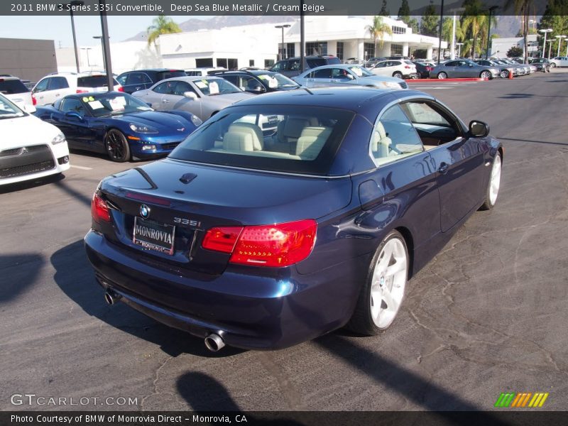 Deep Sea Blue Metallic / Cream Beige 2011 BMW 3 Series 335i Convertible