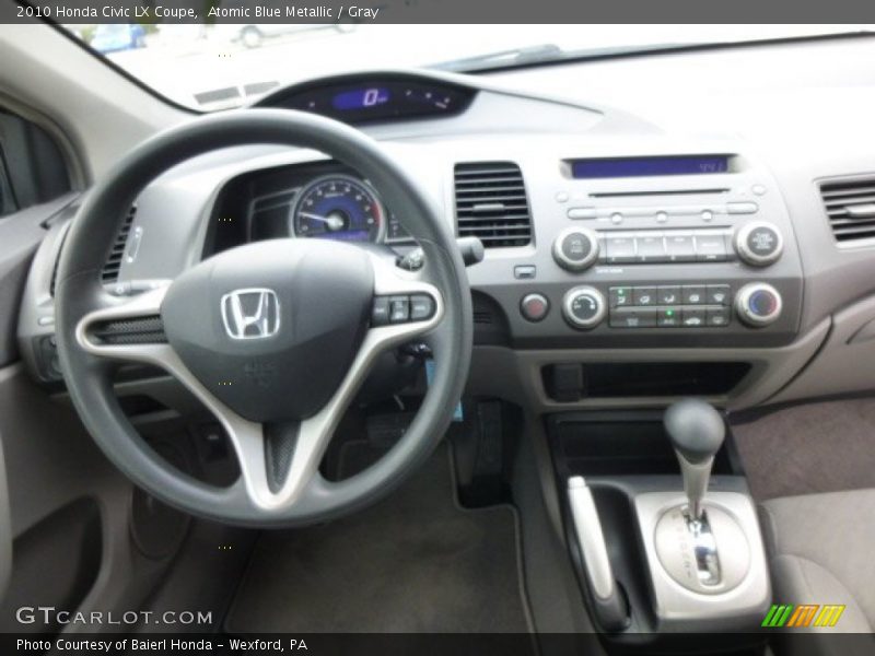 Atomic Blue Metallic / Gray 2010 Honda Civic LX Coupe