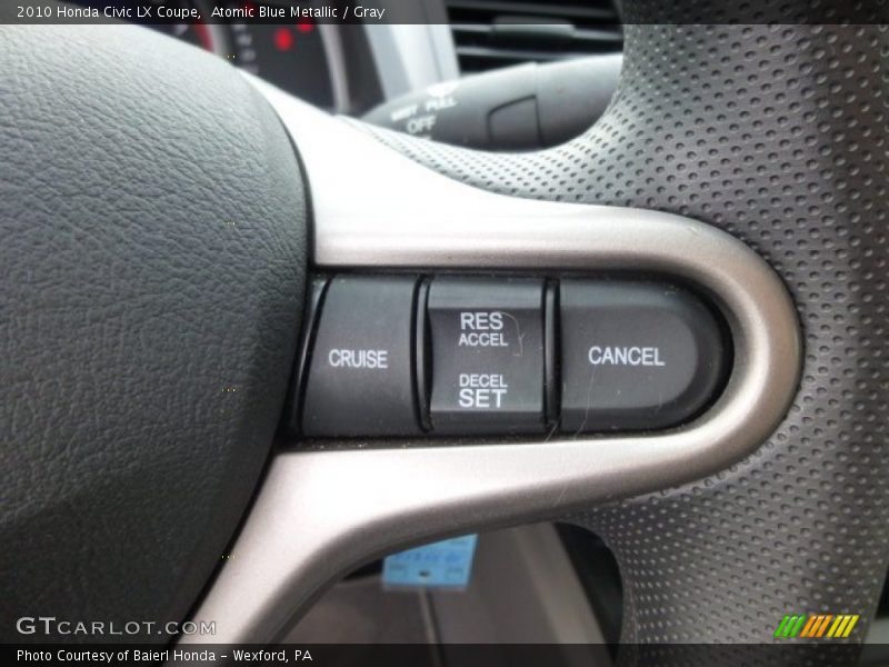 Atomic Blue Metallic / Gray 2010 Honda Civic LX Coupe