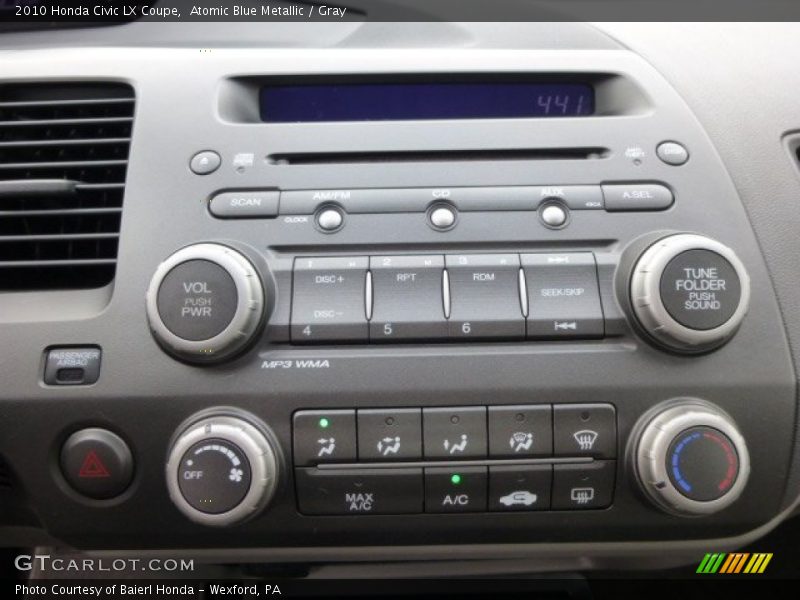 Atomic Blue Metallic / Gray 2010 Honda Civic LX Coupe