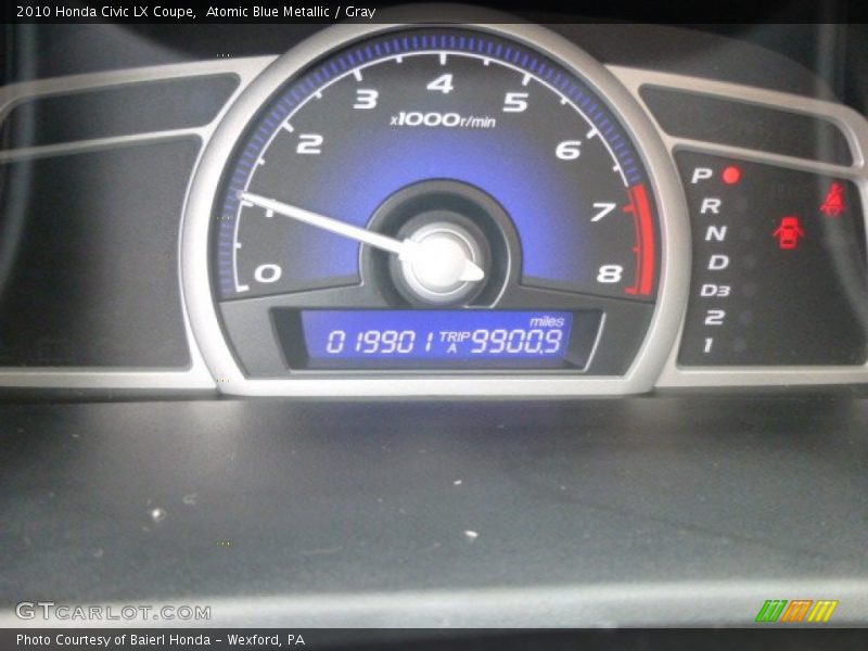 Atomic Blue Metallic / Gray 2010 Honda Civic LX Coupe