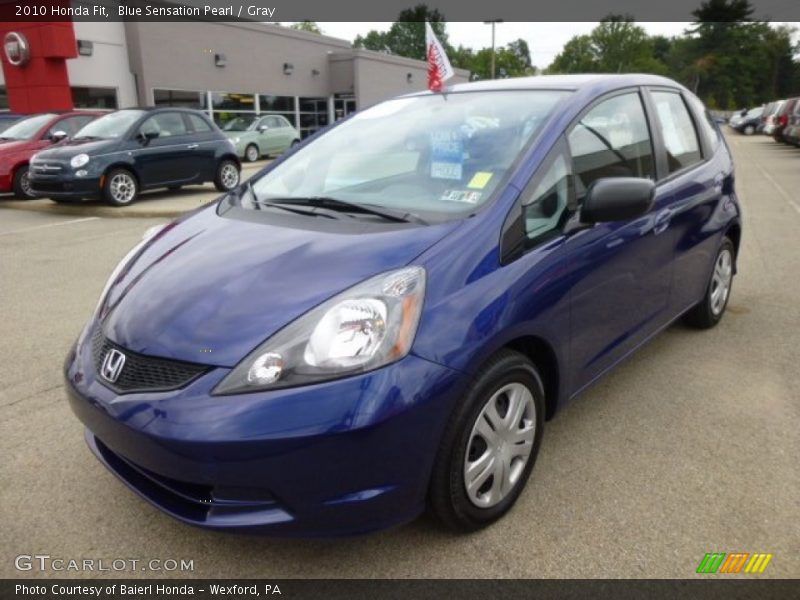Blue Sensation Pearl / Gray 2010 Honda Fit