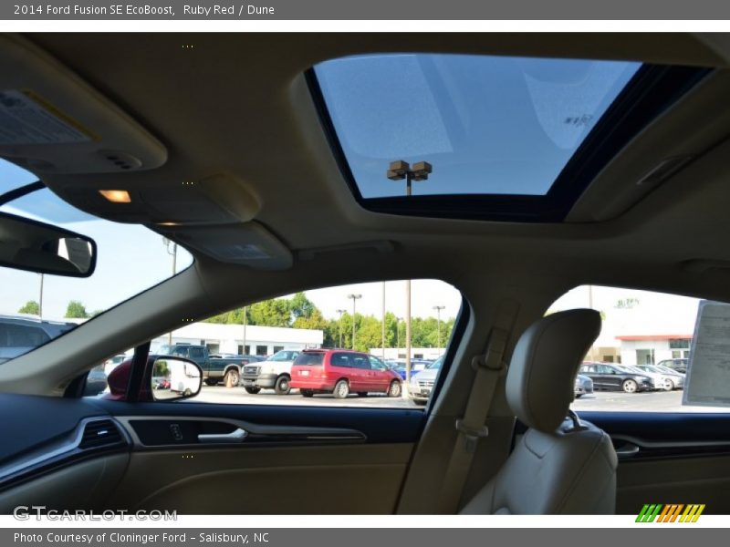 Ruby Red / Dune 2014 Ford Fusion SE EcoBoost