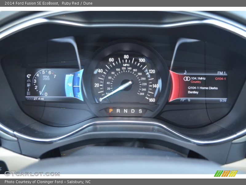 Ruby Red / Dune 2014 Ford Fusion SE EcoBoost