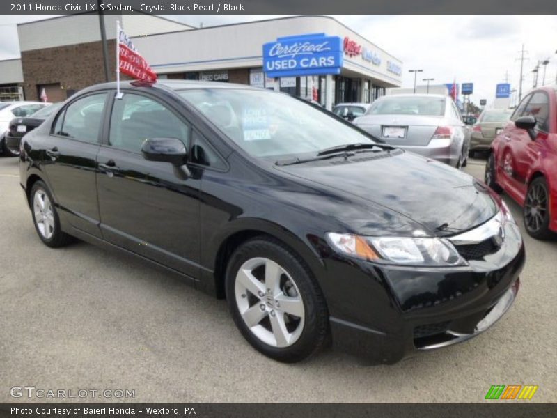Crystal Black Pearl / Black 2011 Honda Civic LX-S Sedan