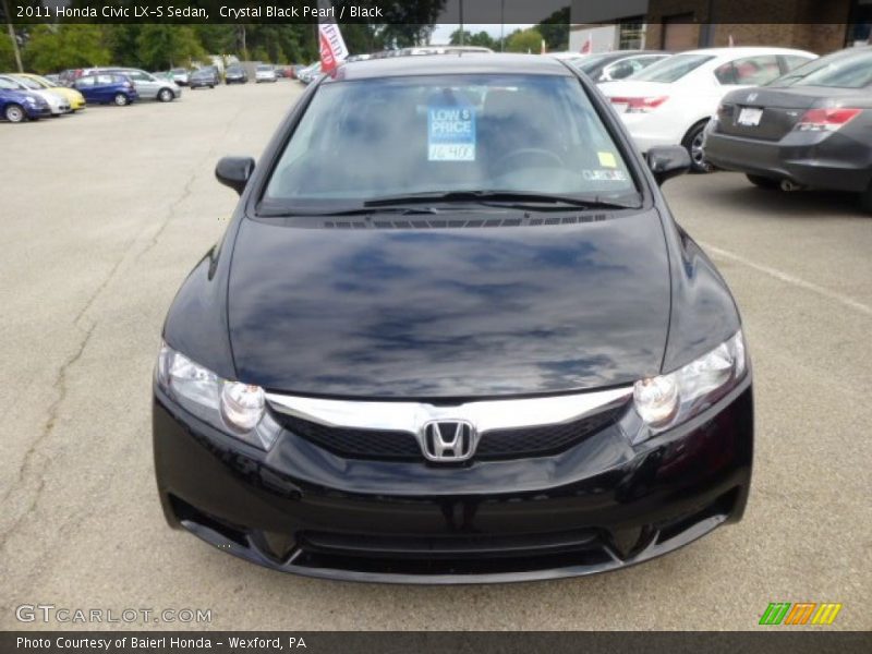 Crystal Black Pearl / Black 2011 Honda Civic LX-S Sedan