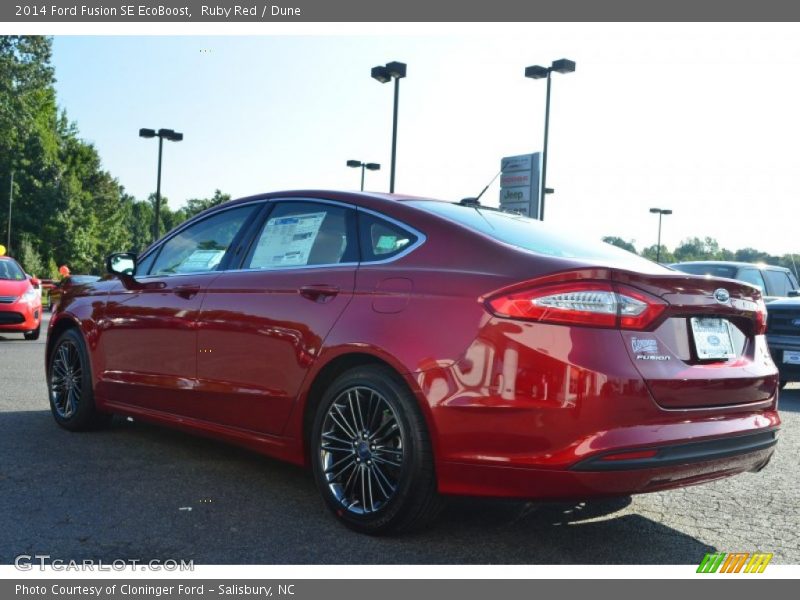 Ruby Red / Dune 2014 Ford Fusion SE EcoBoost