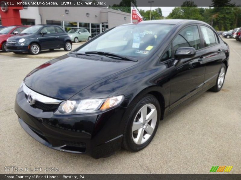 Crystal Black Pearl / Black 2011 Honda Civic LX-S Sedan