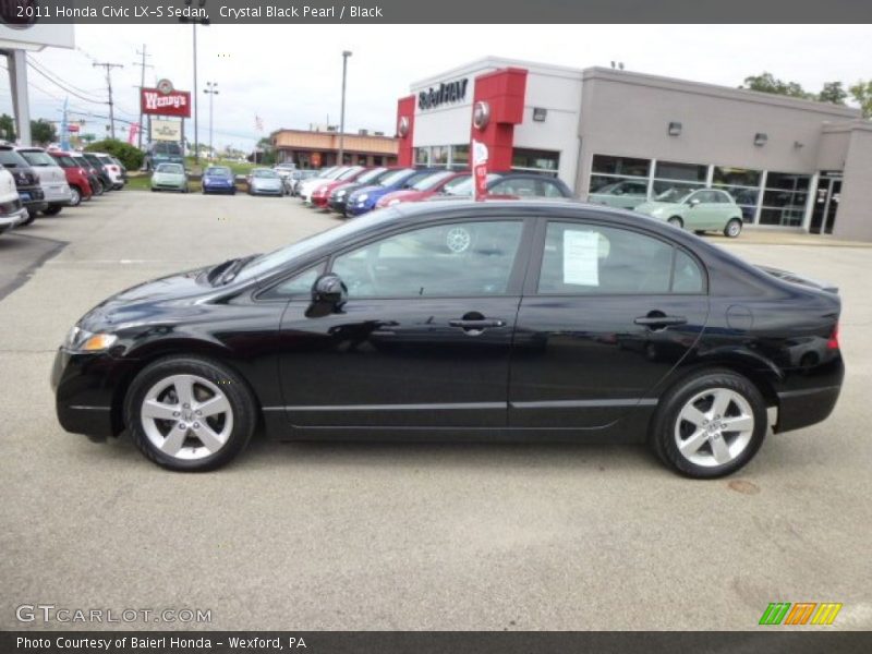 Crystal Black Pearl / Black 2011 Honda Civic LX-S Sedan