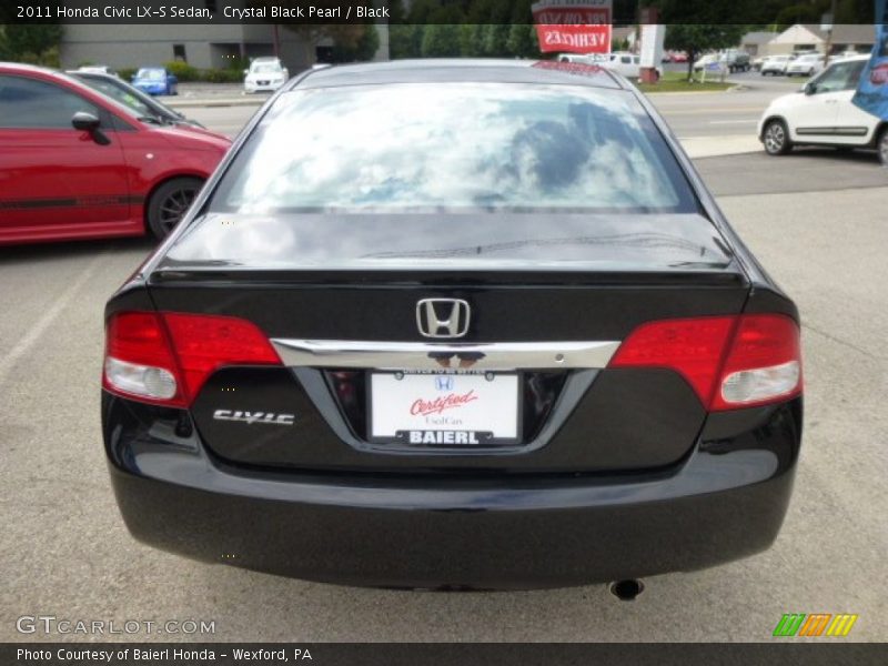 Crystal Black Pearl / Black 2011 Honda Civic LX-S Sedan
