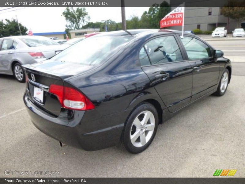 Crystal Black Pearl / Black 2011 Honda Civic LX-S Sedan