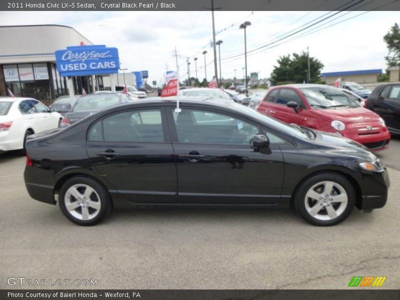 Crystal Black Pearl / Black 2011 Honda Civic LX-S Sedan