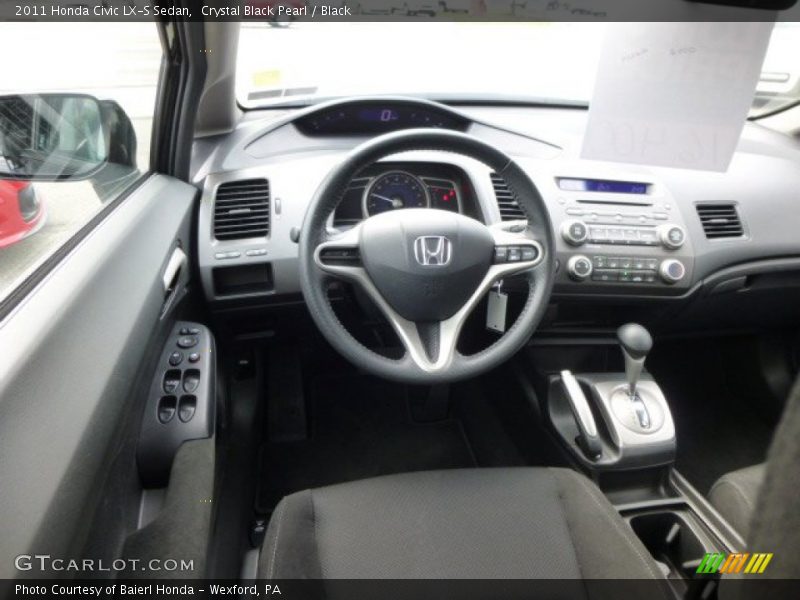 Crystal Black Pearl / Black 2011 Honda Civic LX-S Sedan