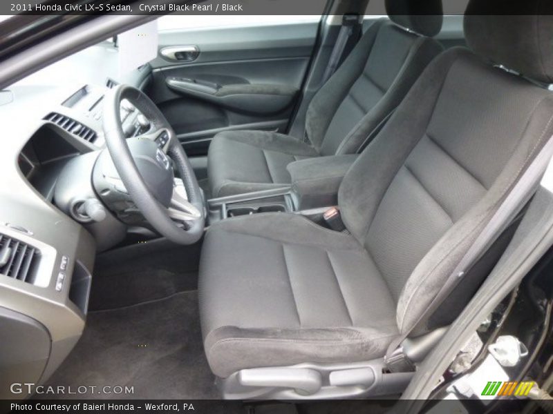 Crystal Black Pearl / Black 2011 Honda Civic LX-S Sedan