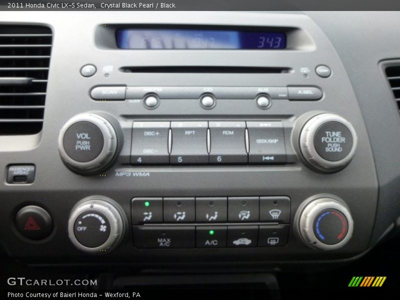 Crystal Black Pearl / Black 2011 Honda Civic LX-S Sedan