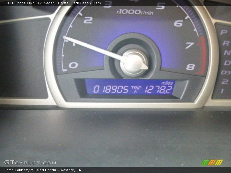 Crystal Black Pearl / Black 2011 Honda Civic LX-S Sedan