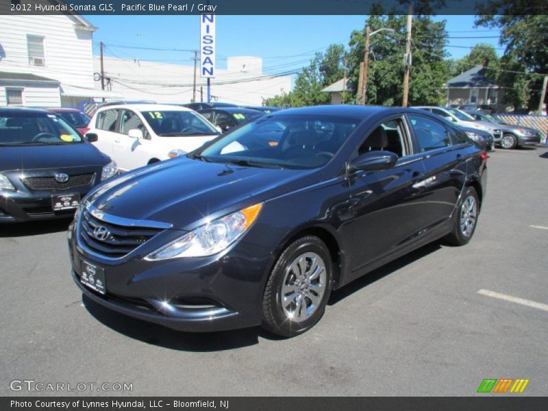 Pacific Blue Pearl / Gray 2012 Hyundai Sonata GLS