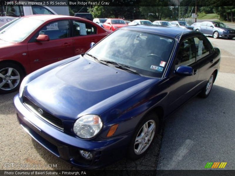 Blue Ridge Pearl / Gray 2003 Subaru Impreza 2.5 RS Sedan