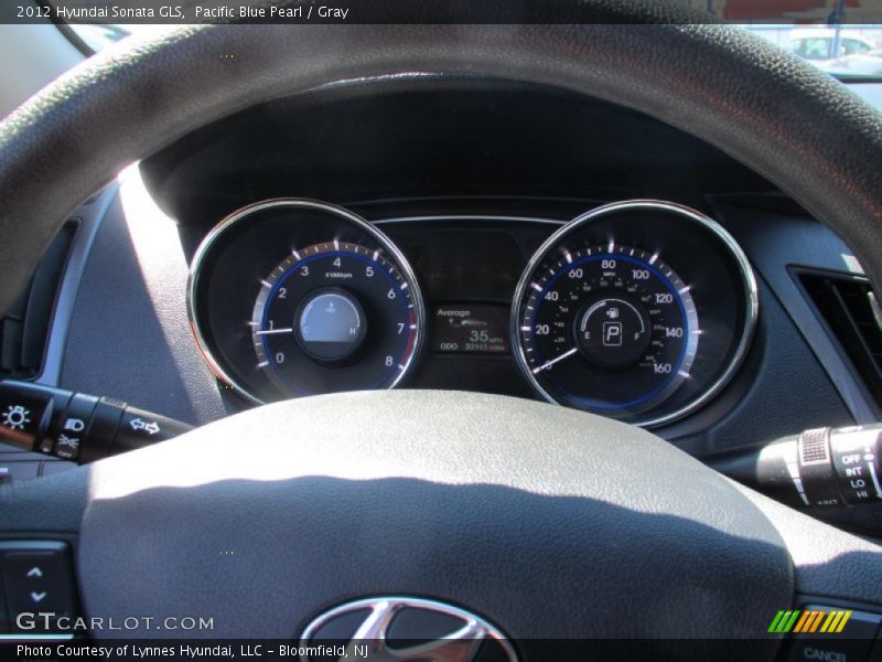 Pacific Blue Pearl / Gray 2012 Hyundai Sonata GLS
