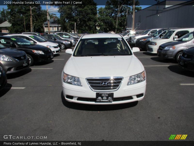 Powder White Pearl / Camel 2009 Hyundai Sonata GLS
