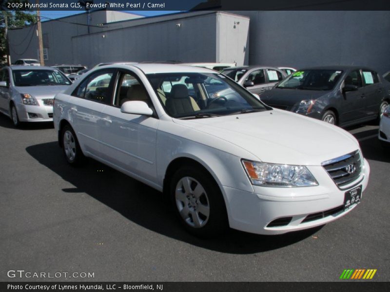 Powder White Pearl / Camel 2009 Hyundai Sonata GLS