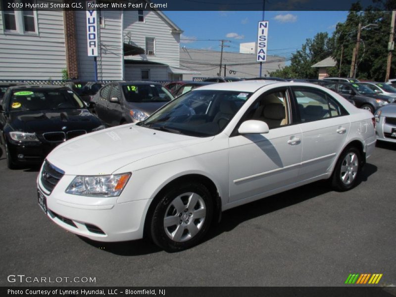 Powder White Pearl / Camel 2009 Hyundai Sonata GLS