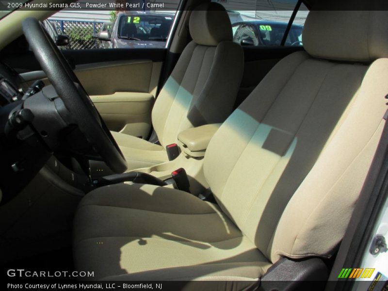 Powder White Pearl / Camel 2009 Hyundai Sonata GLS