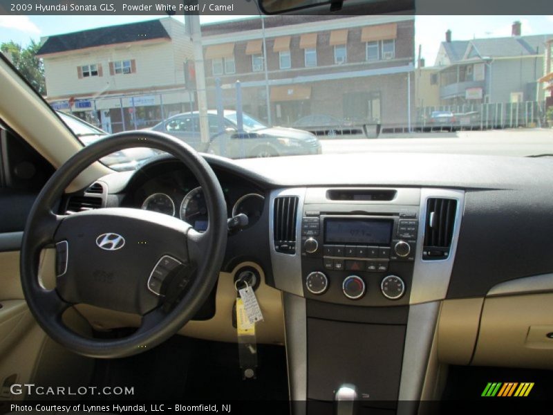 Powder White Pearl / Camel 2009 Hyundai Sonata GLS