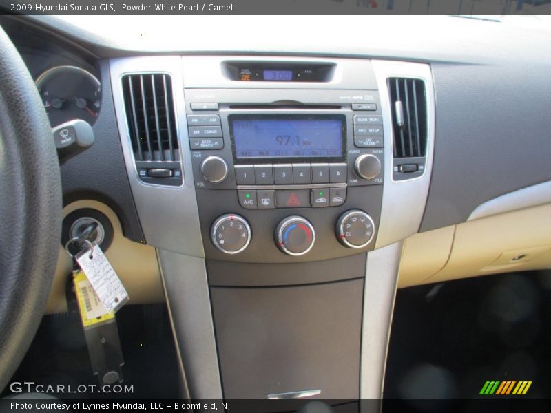 Powder White Pearl / Camel 2009 Hyundai Sonata GLS